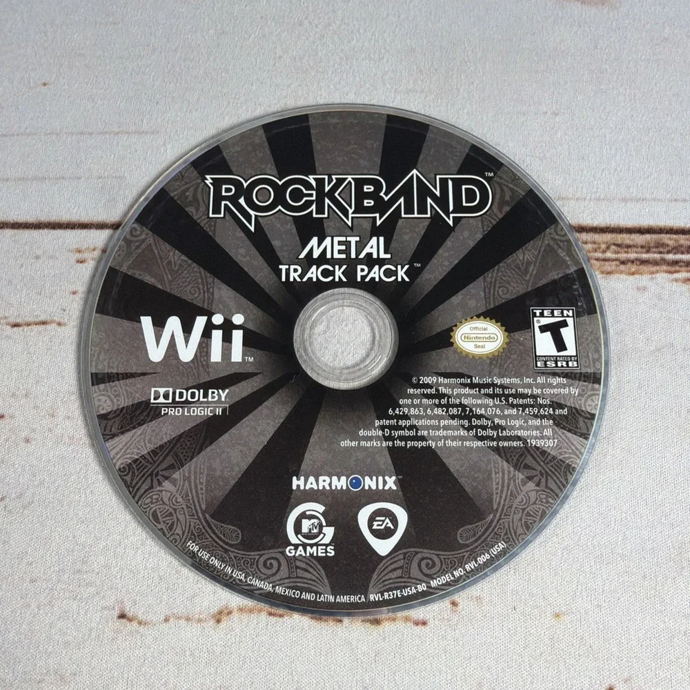 Rock Band Metal Track Pack Nintendo Wii Loose Disc Only
